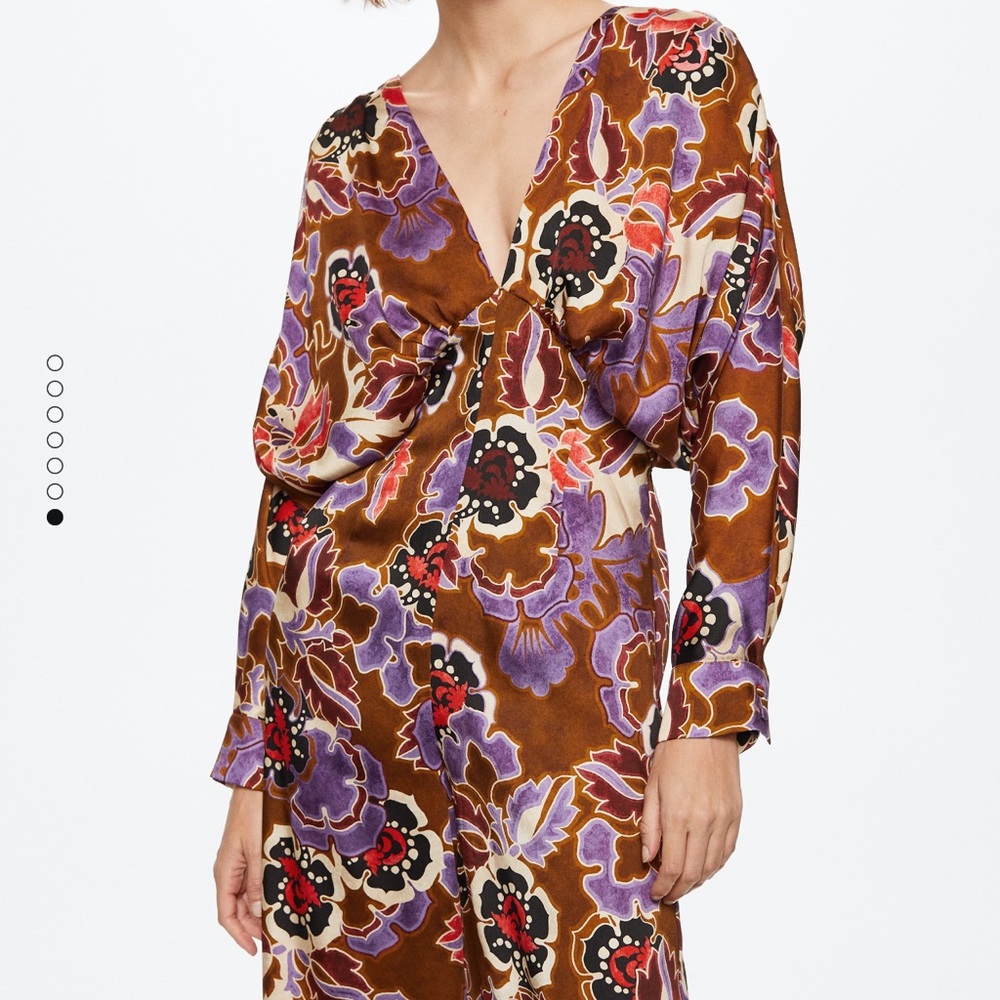 Mango printed satin jumpsuit